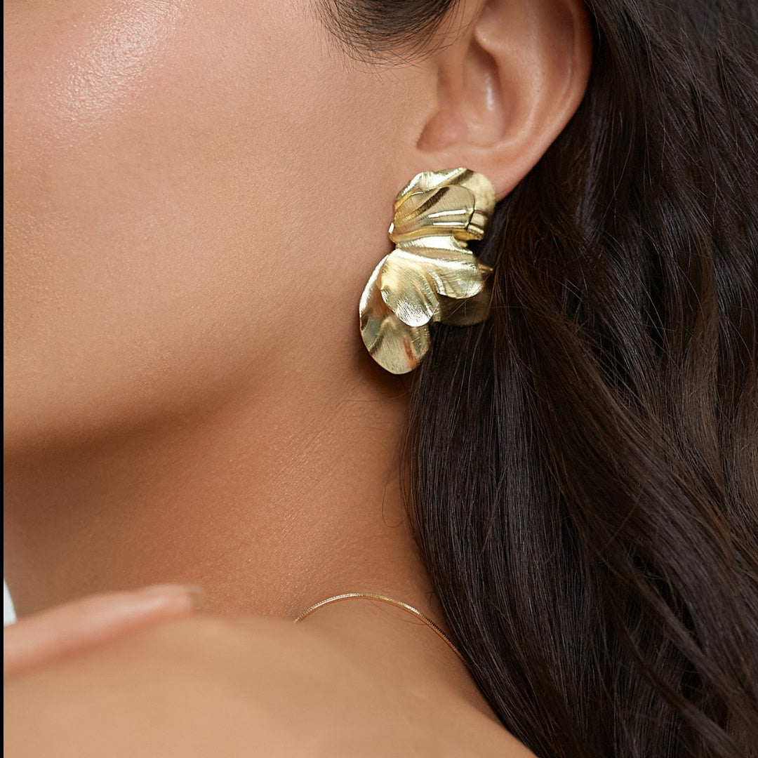 Pendientes Double Half Flower - NUNU BARCELONA