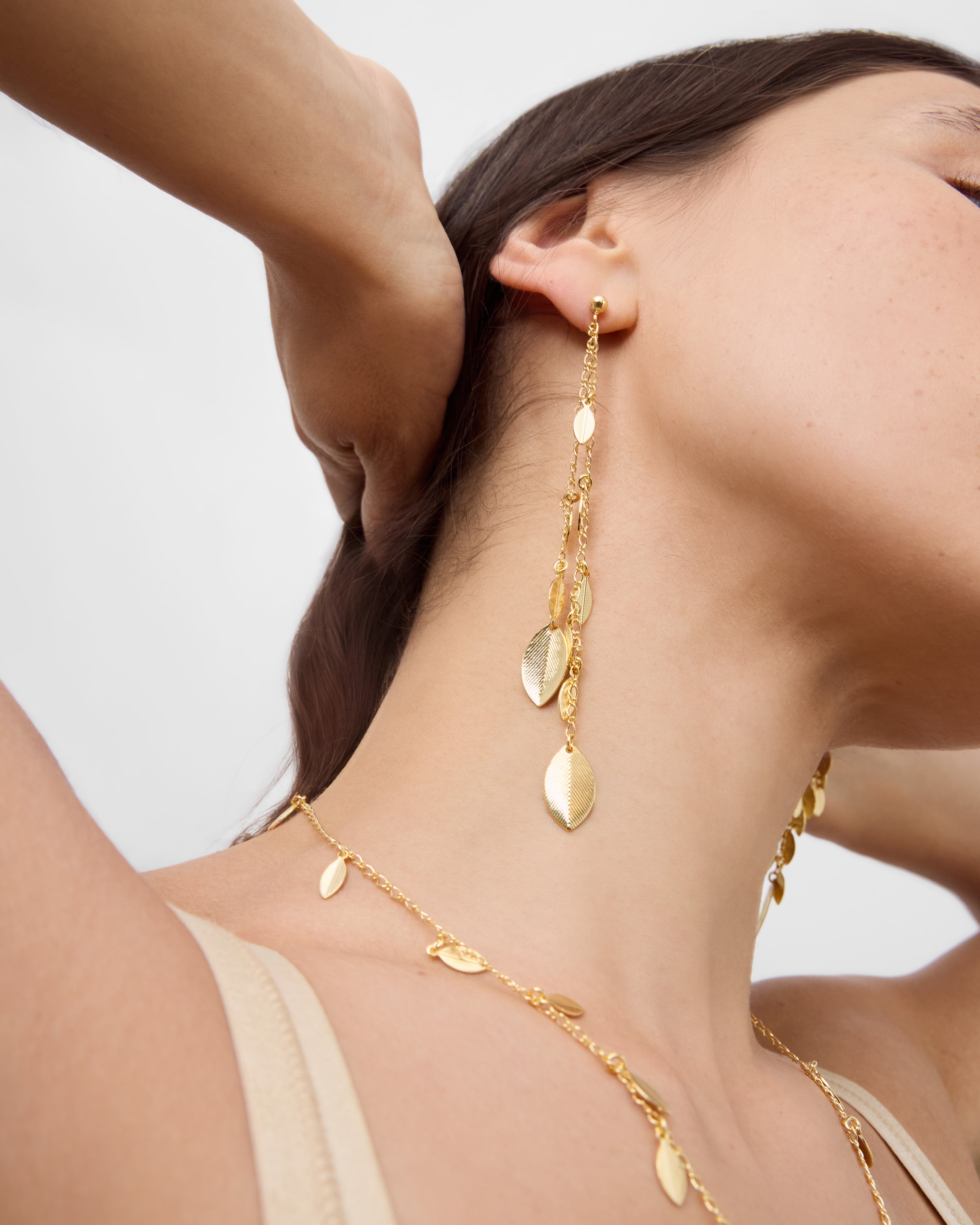 Pendientes Guirnalda Double Leaves