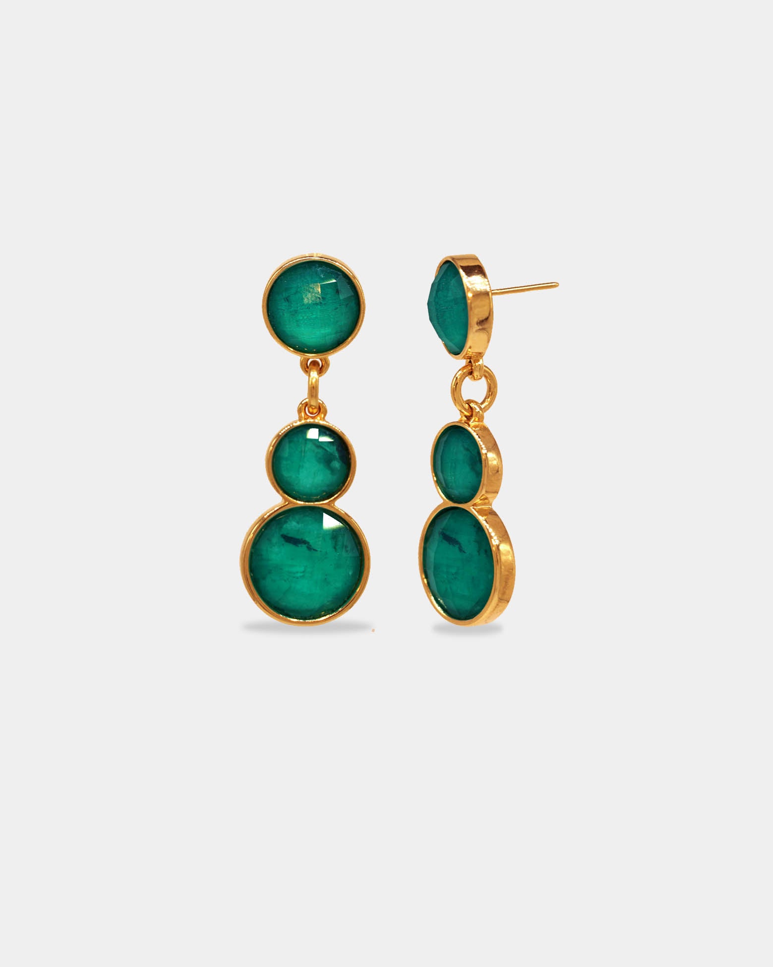 Pendientes Small Stones Emerald - NUNU BARCELONA