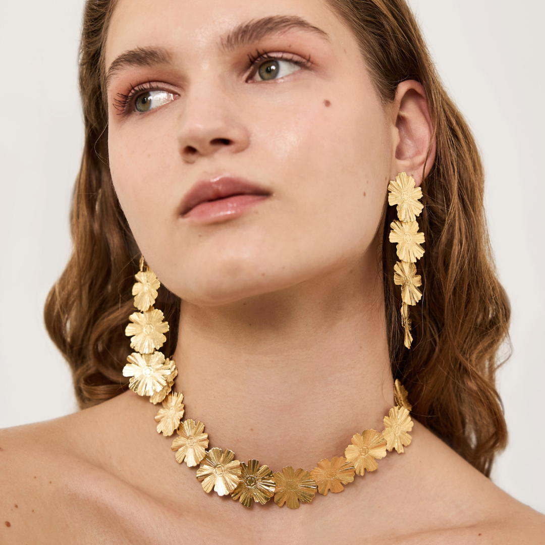 (WH) Pendientes Four Sunflowers