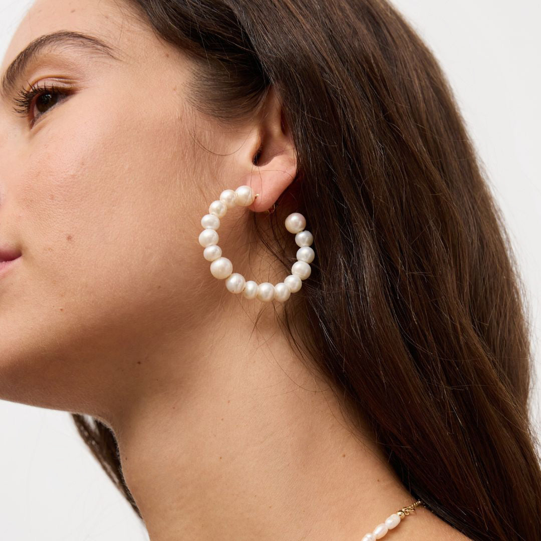 Pendientes Pearl Hoops