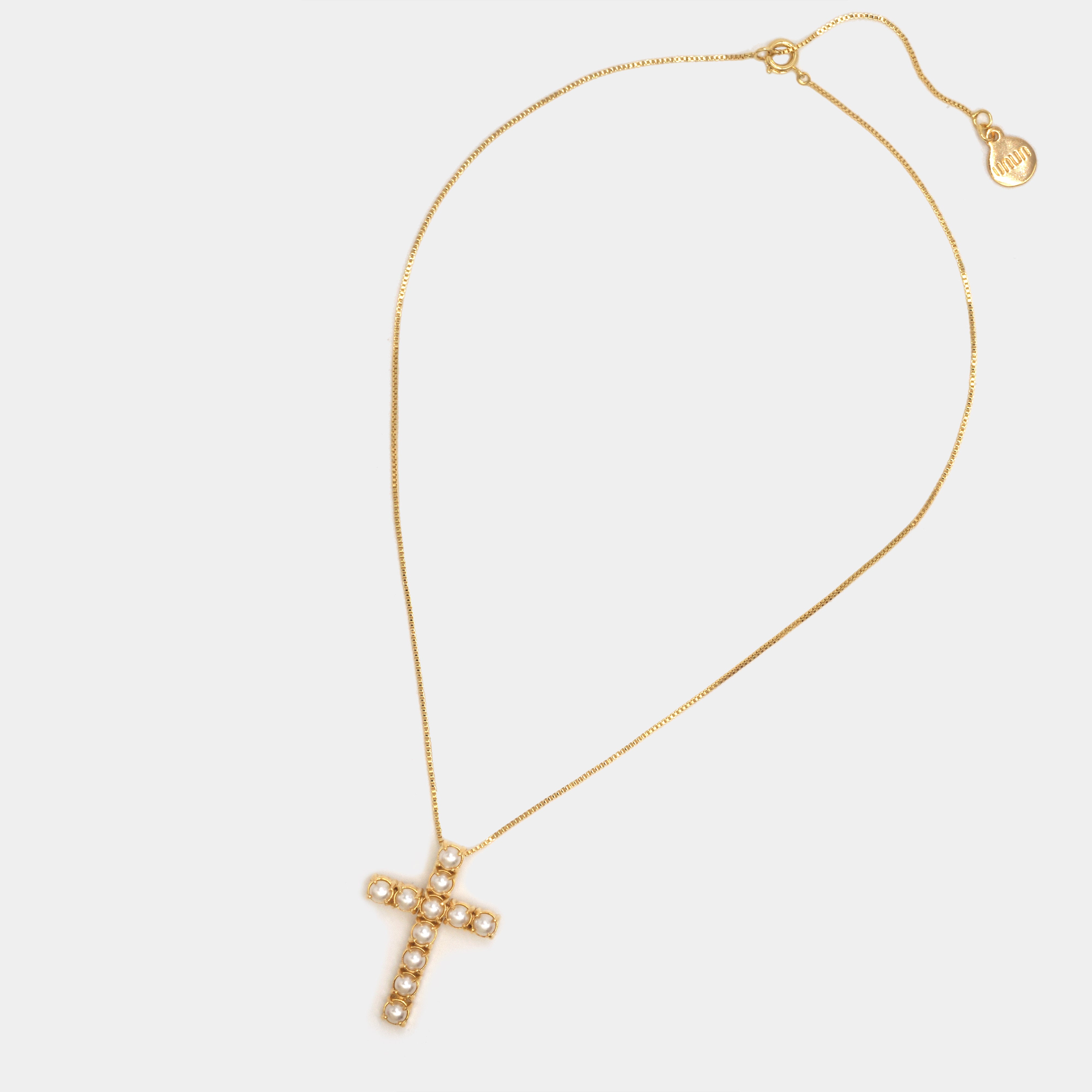 Collar Pearl Cross - NUNU BARCELONA