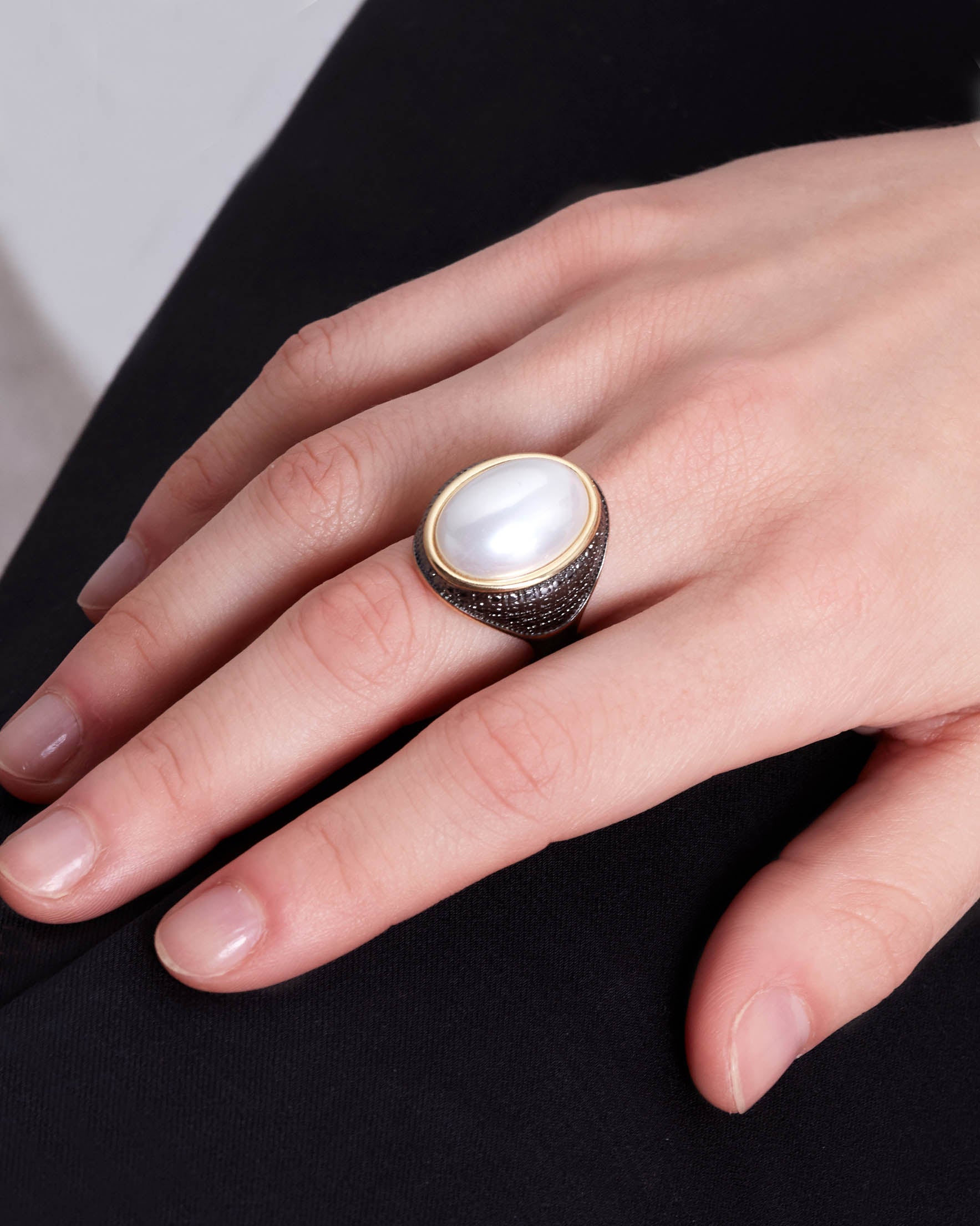 Anillo Pearl & Rodium - NUNU BARCELONA