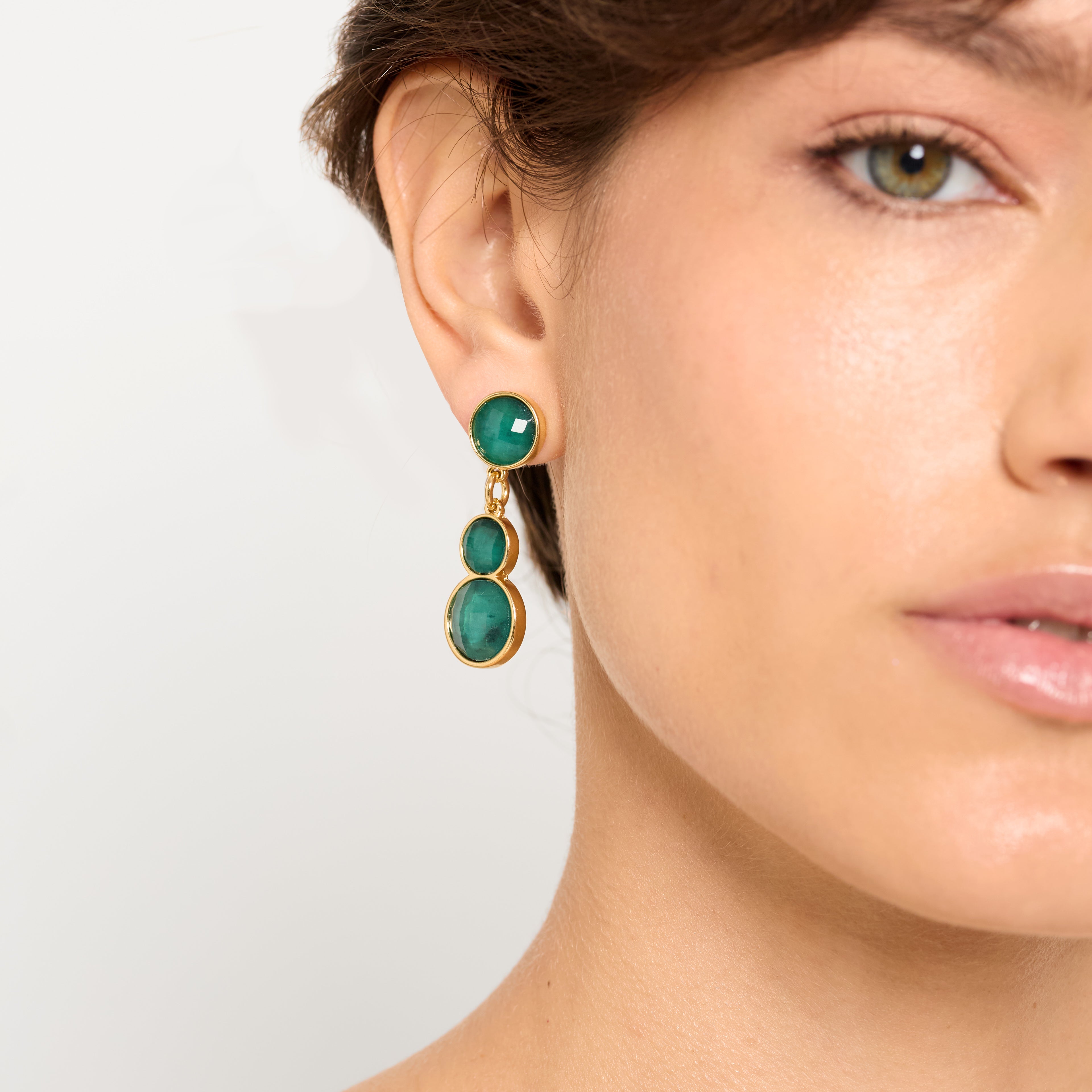 (WH) Pendientes Small Stones Emerald