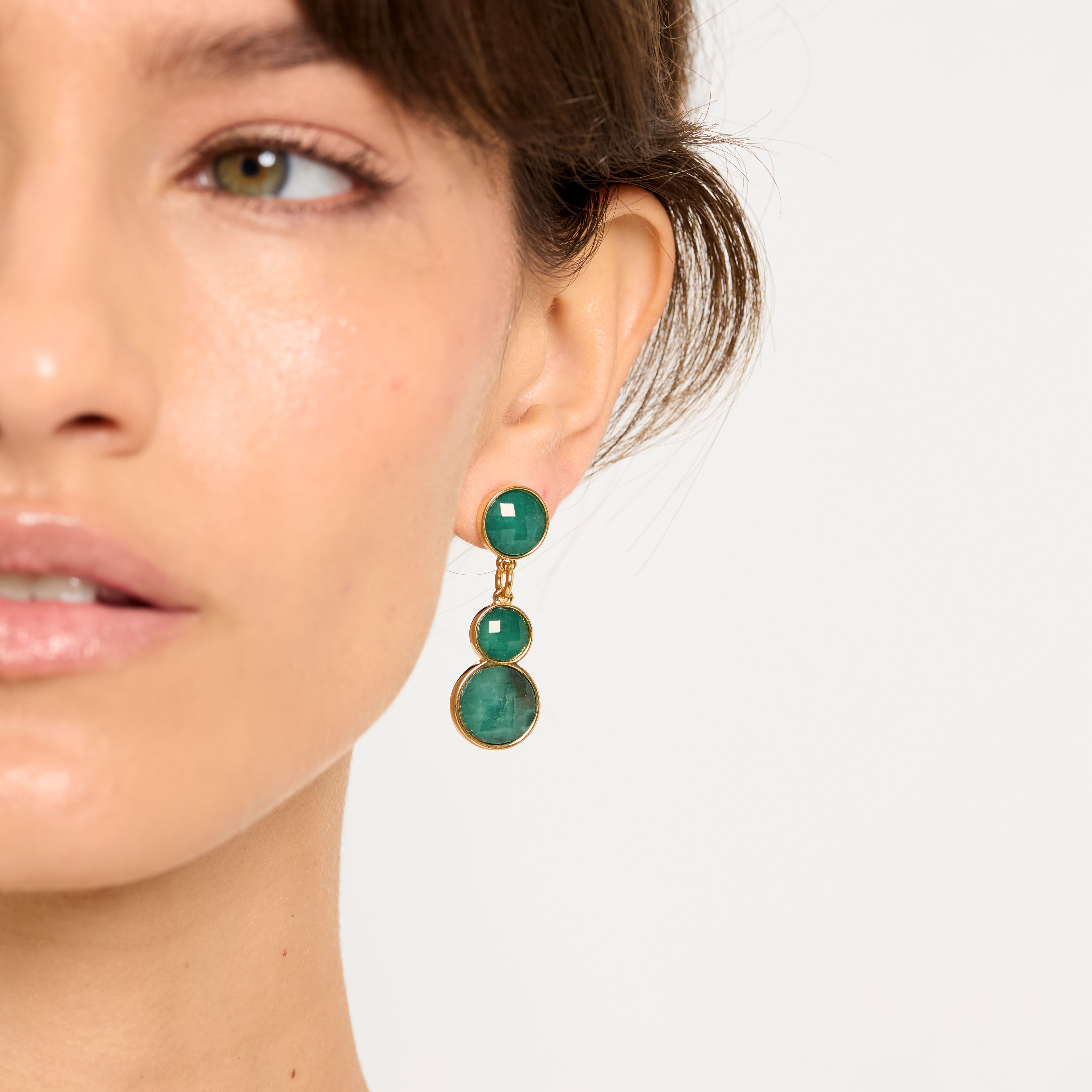 (WH) Pendientes Small Stones Emerald