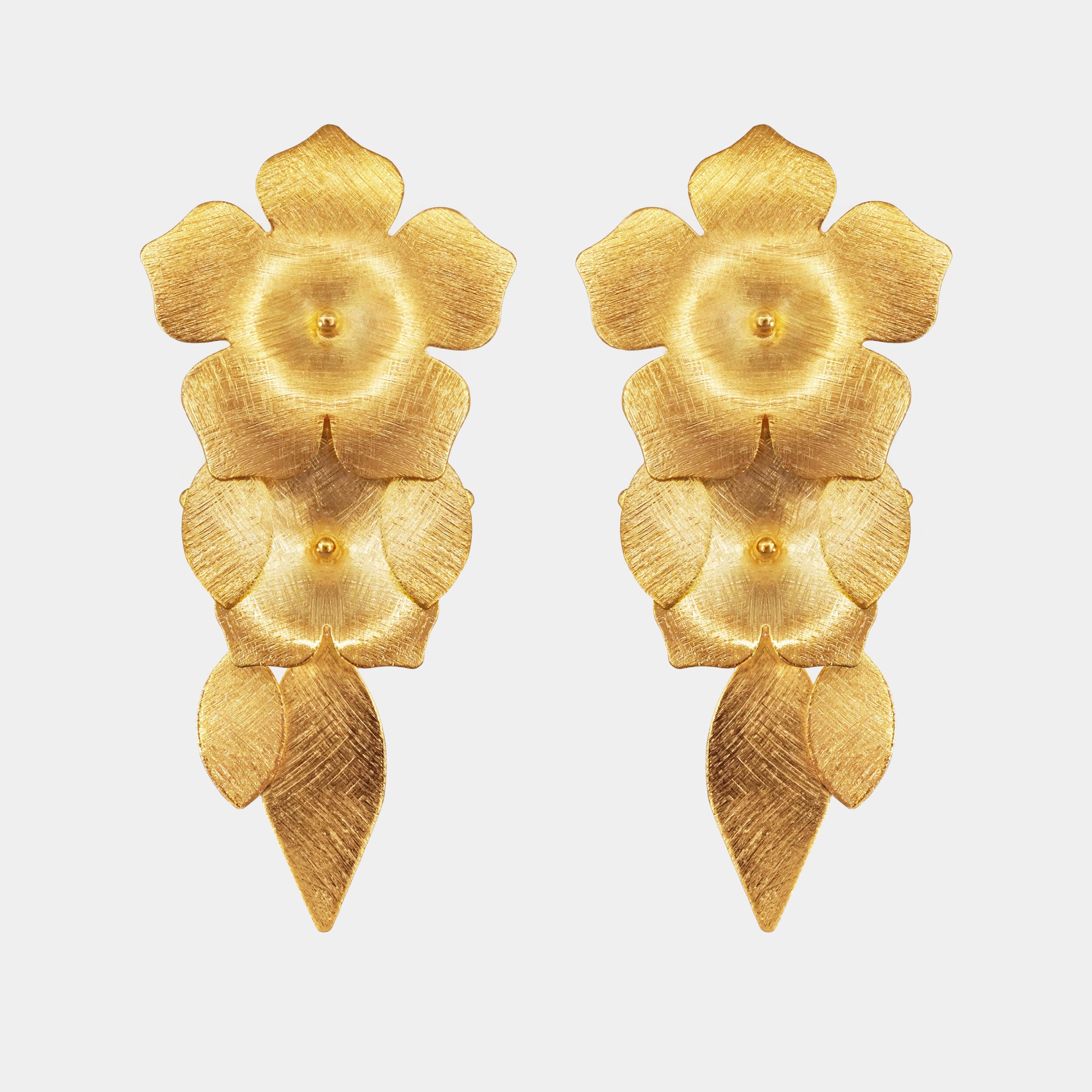 Pendientes Vinca & Leaves