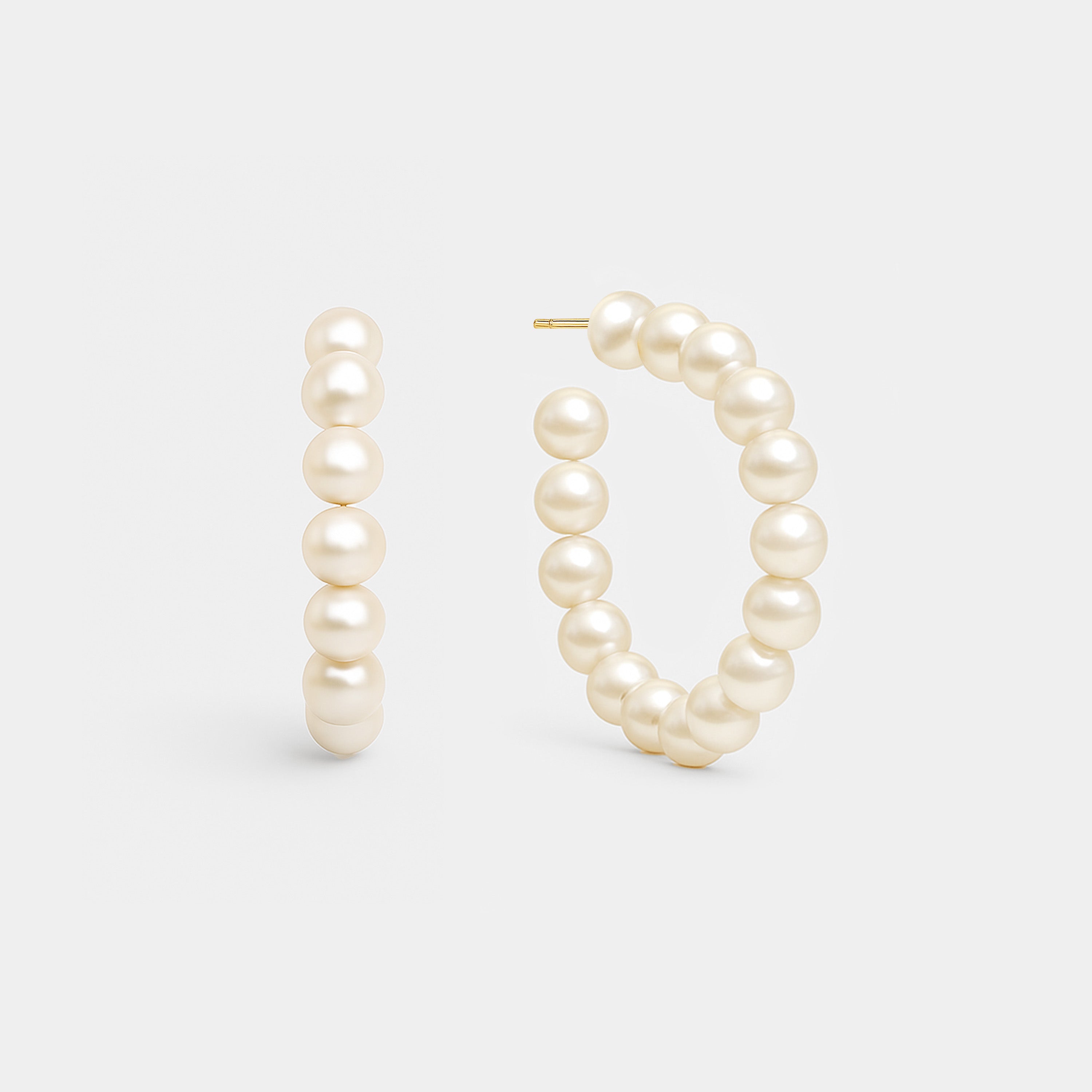 Pendientes Pearl Hoops
