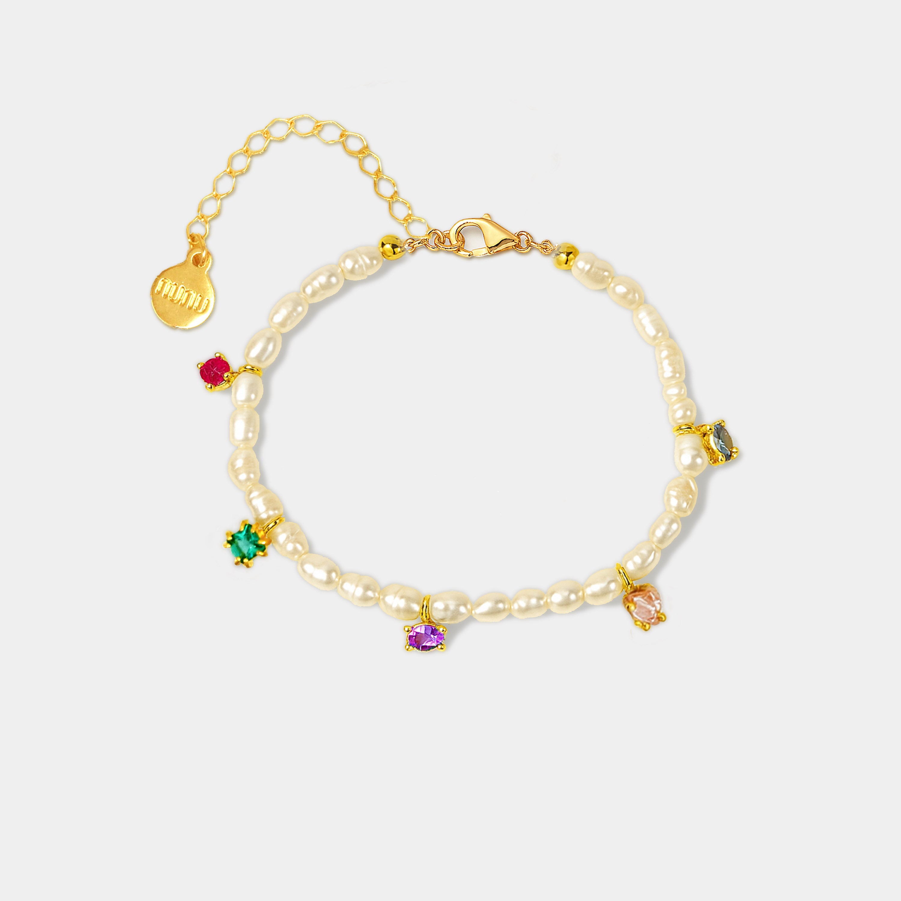 (WH) Pulsera Rainbow Pearls