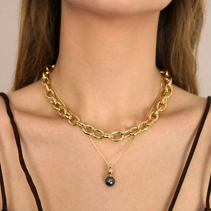 Collar Small Grey Pearl