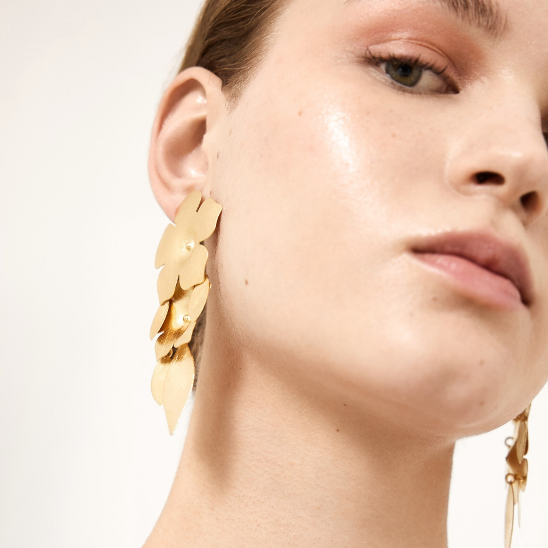 Pendientes Vinca & Leaves