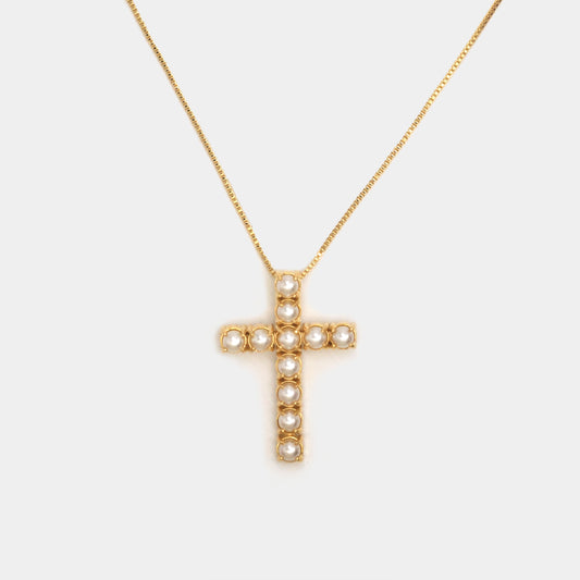 Pearl Cross Necklace