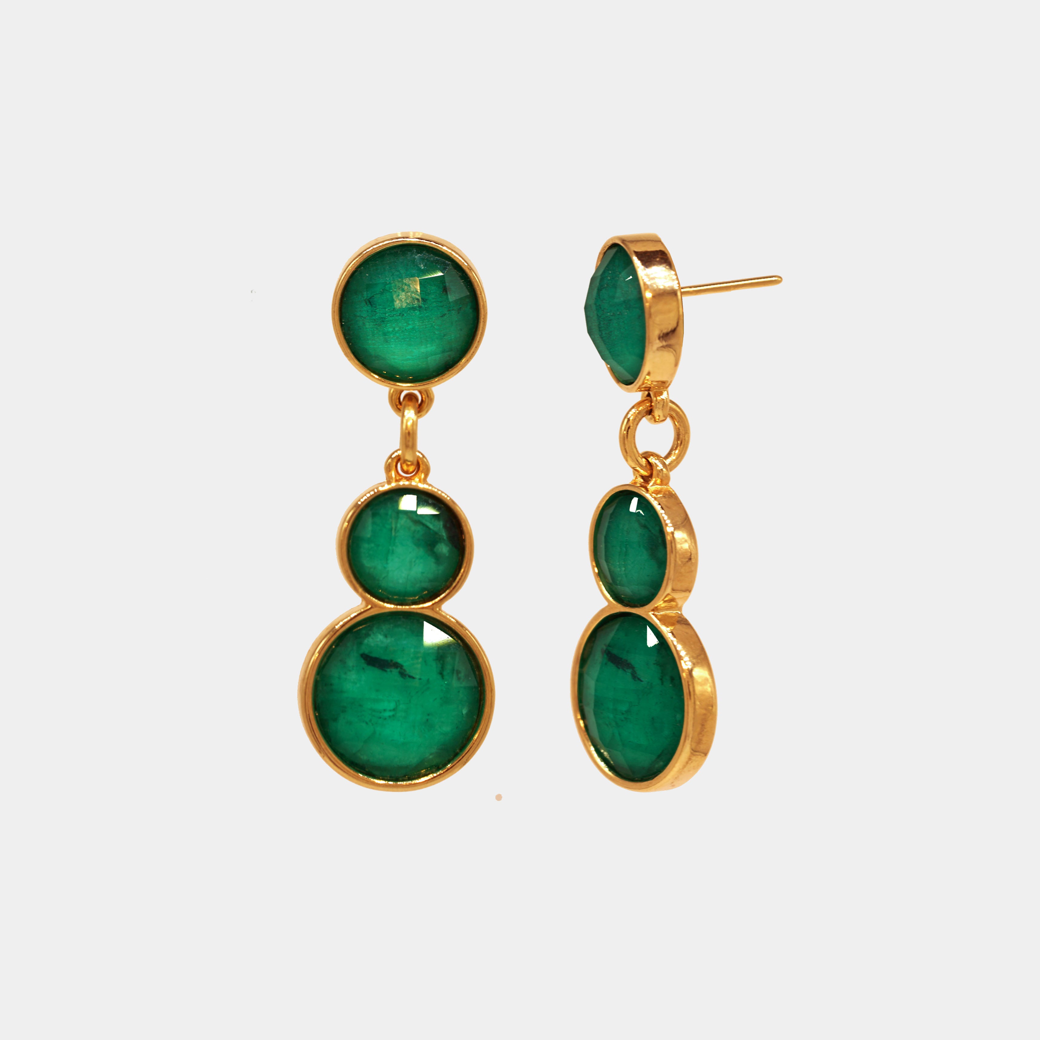 (WH) Pendientes Small Stones Emerald
