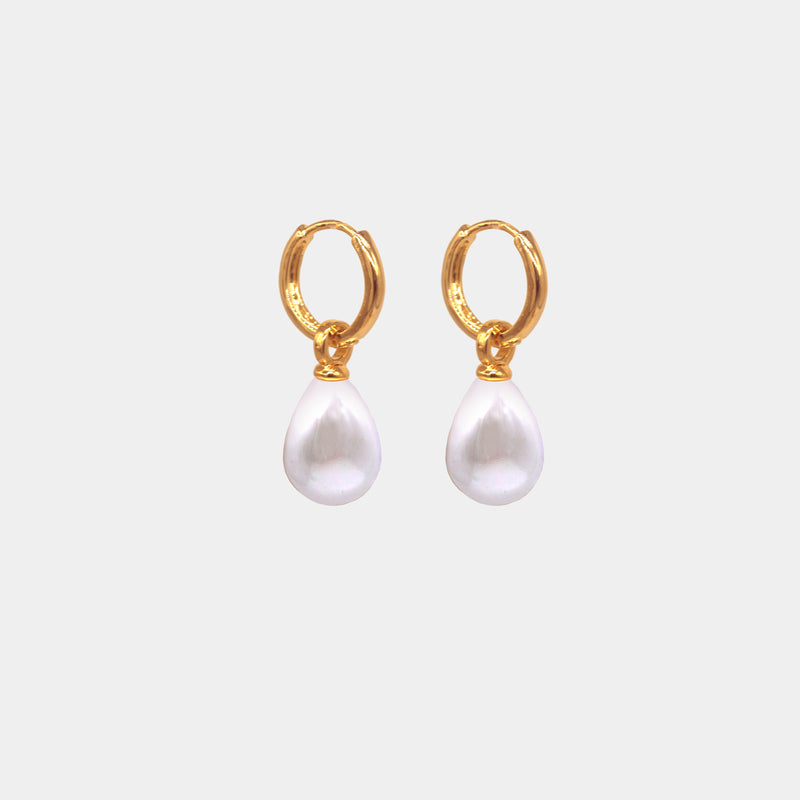 Round Pearl & Hoop earrings