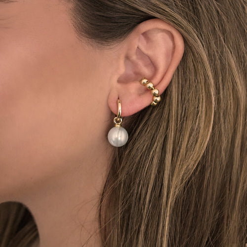Round Pearl & Hoop earrings